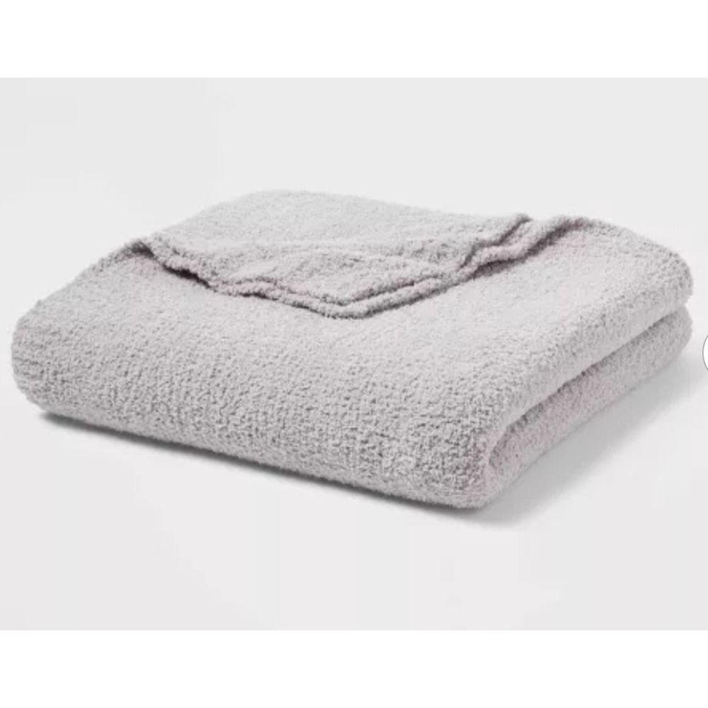Threshold Cozy Chenille Blanket Gray King 108x92 Soft Warm Bedding
